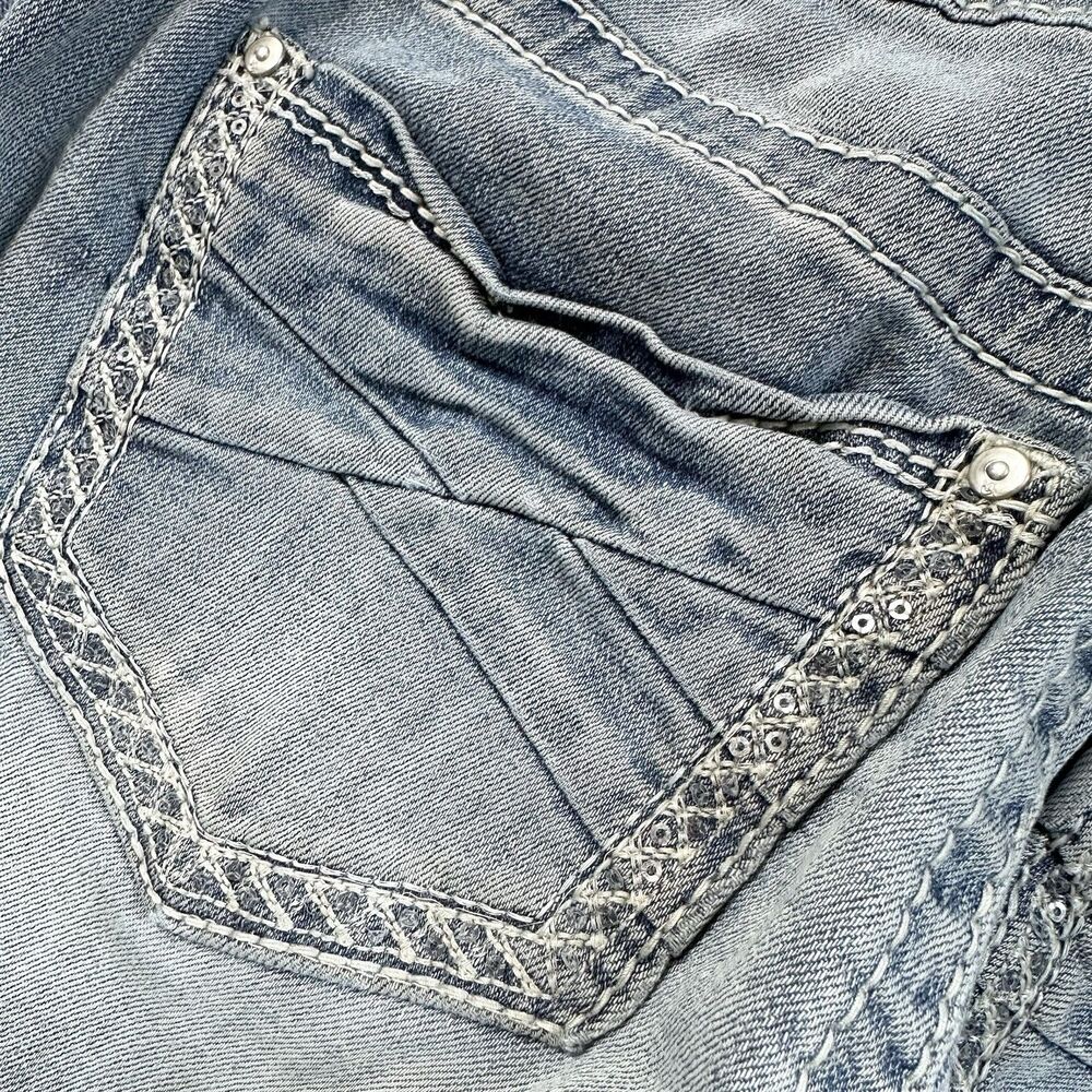 Daytrip Virgo Skinny Jeans Womens 27R Light Wash Stretch Skinny Denim Buckle - Picture 4 of 7